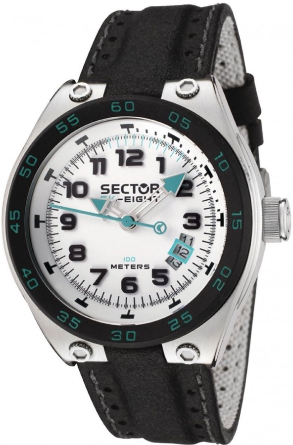  SECTOR  SH-EIGHT 3H WHITE DIAL/BLACK STRAP R3251177045 - Vista frontal