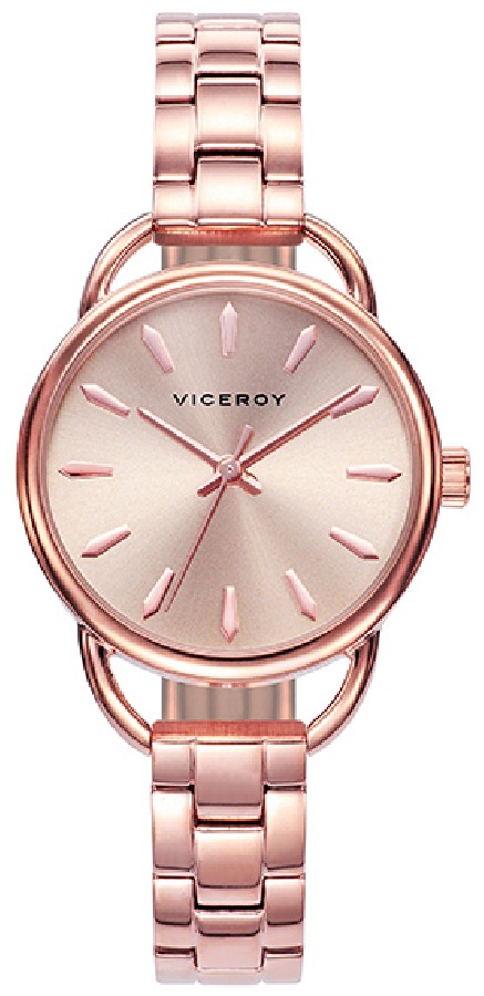 Viceroy Orologio Uomo 401069-97: Cassa Acciaio IP Oro Rosa, Cinturino Pelle E Tessuto, 100m