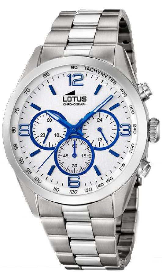 Orologio Lotus Minimalist Uomo 43mm - Acciaio Argento E Quadrante Bianco, Impermeabile