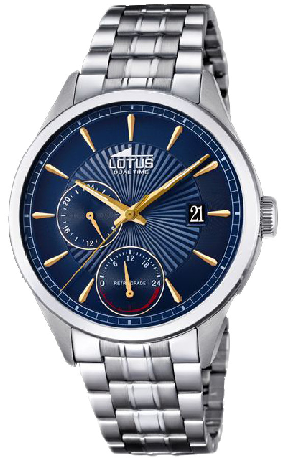 Lotus Orologio Uomo Multi-quadrante Quarzo 18213/9 – Cassa 42 Mm, Bracciale Acciaio, Quadrante Blu/Oro
