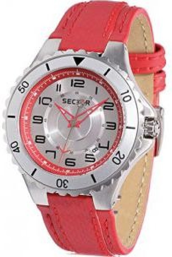  SECTOR  175 3H SILVER DIAL/RED STRAP 43mm. R3251111015 - Vista frontal