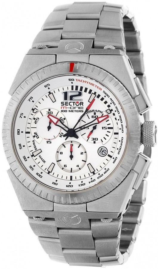  SECTOR  M-ONE CHRONO 41MM WHITE DIAL/BRACC. RONDA MOVEMENT SWISS MADE R3273671145 - Vista frontal