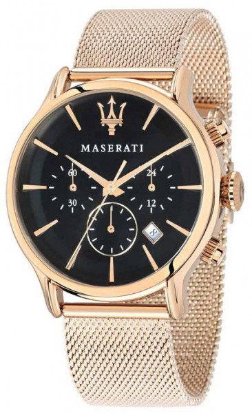 MASERATI EPOCA EXT 42MM CHR BLACK DIAL MESH BR RG R8873618005