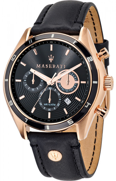 MASERATI SORPASSO 45MM CHR BLACK DIAL BLACK STRAP R8871624001