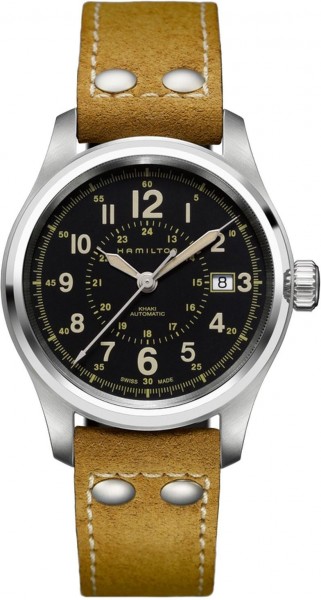 Hamilton khaki filed auto nero in acciaio H70595593