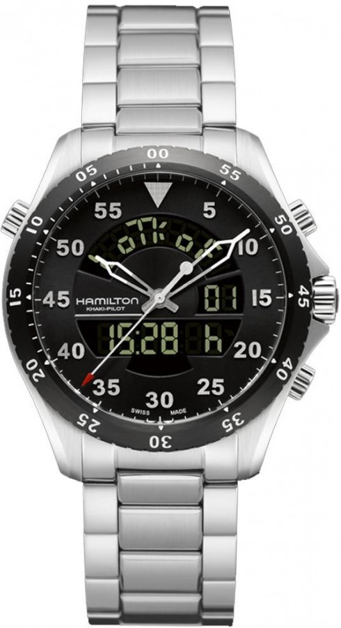  Hamilton Khaki Pilot Air ZERMATT GMT DIGITALE H64554131 - Vista frontal