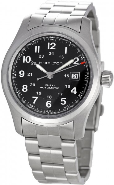 Hamilton khaki filed auto nero in acciaio H70515137