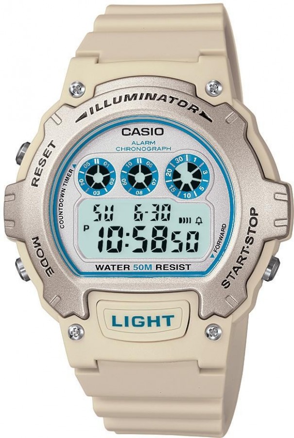 Casio W-214H-8A - Vista frontal