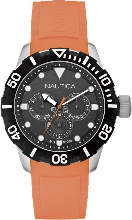 relojes deportivos reloj nautica naranja caucho