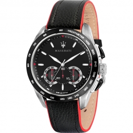 RELOJ MASERATI TRAGUARDO 45MM CHR BLACK DIAL BLACK STR R8871612028