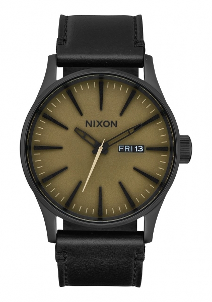 NIXON SENTRY LEATHER BLACK / MATTE SAGE / BLAC A1052988