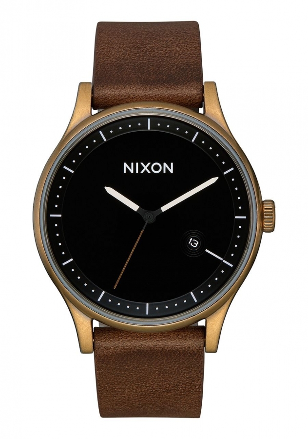 Nixon STATION LEATHER / BRASS / BLACK / BROWN A11613053 - Vista frontal
