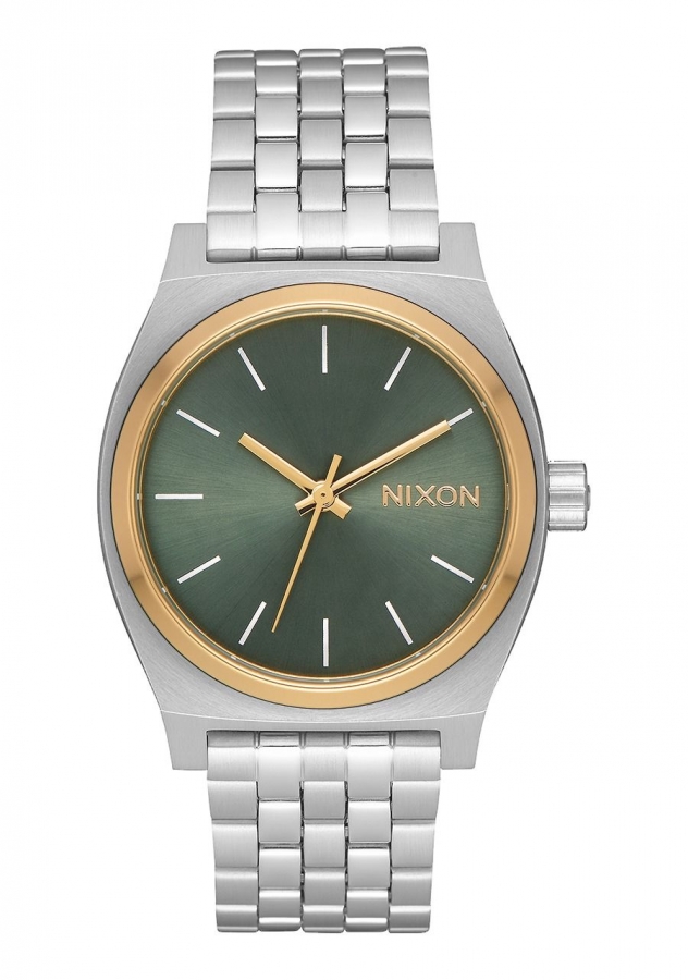 Nixon MEDIUM TIME TELLER SILVER / GOLD / AGAVE A11302877 - Vista frontal