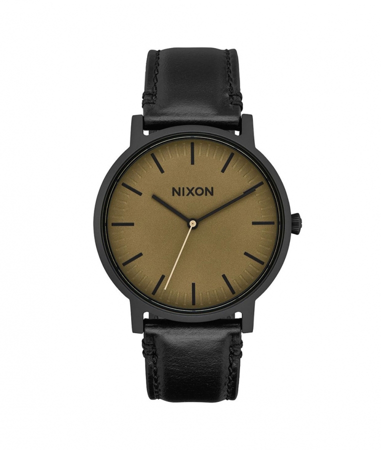 Nixon PORTER LEATHER BLACK / MATTE SAGE / BLAC A10582988 - Vista frontal