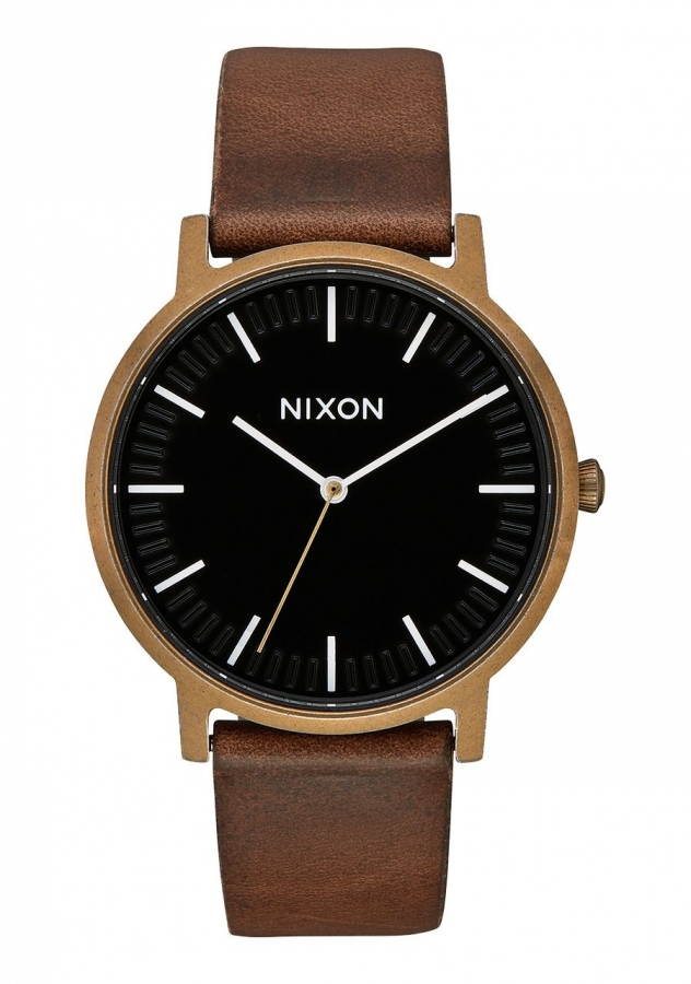 Nixon PORTER LEATHER / BRASS / BLACK / BROWN A10583053 - Vista frontal