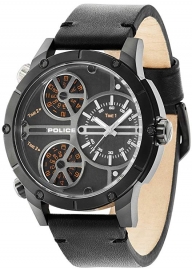 RELOJ POLICE RATTLESNAKE TRIPLE TIME BLK DIAL BLK ST R1451274001