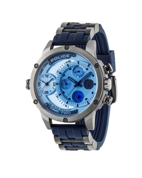 POLICE ADDER MULTI SILVER DIAL BLUE RUBBER ST R1451253005