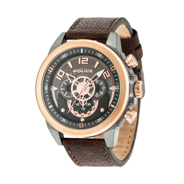 POLICE BELMONT MULTI GUN DIAL BROWN STRAP R1451280008