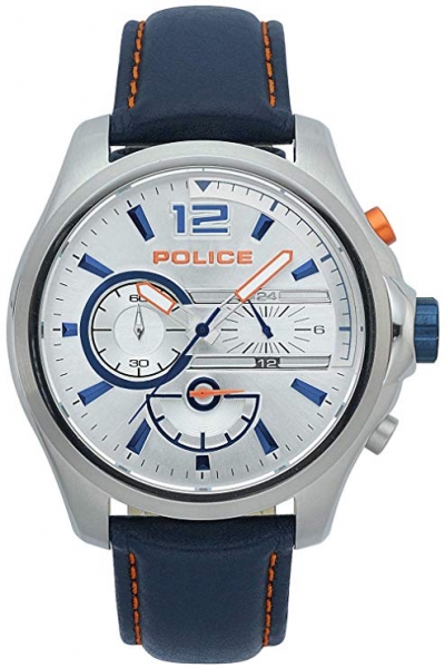 POLICE DENVER CHR SILVER DIAL DARK BLUE STRAP R1471294001