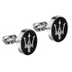 MASERATI J CUFFLINKS STEEL+IP BLACK JM416AIL06