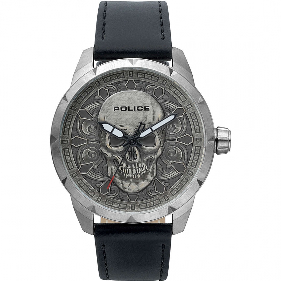 Police MYSTIC 3H SILVER DIAL BLACK STRAP R1451303001 - Vista frontal