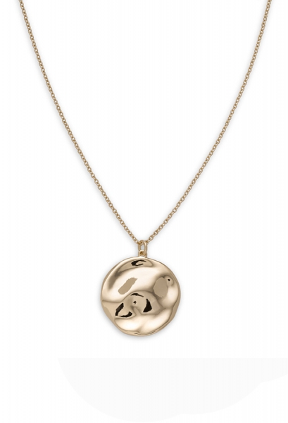 ROSEFIELD JEWELRY IGGY TEXTURED COIN NECKLACE GOLD JTXCG-J078