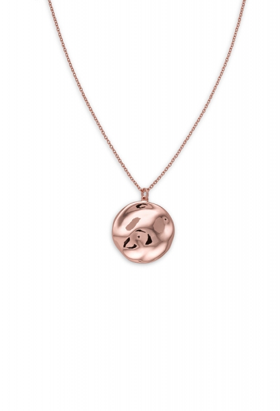 ROSEFIELD JEWELRY IGGY TEXTURED COIN NECKLACE ROSEGOLD JTXCR-J079