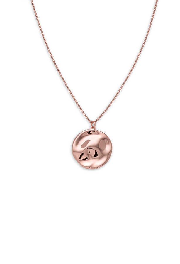 Rosefield JEWELRY IGGY TEXTURED COIN NECKLACE ROSEGOLD JTXCR-J079 - Vista frontal