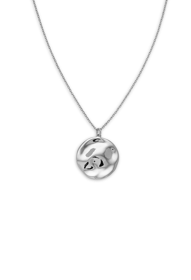 Rosefield JEWELRY IGGY TEXTURED COIN NECKLACE SILVER JTXCS-J080 - Vista frontal