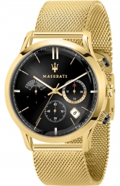 RELOJ MASERATI RICORDO 42MM CHR BLACK DIAL MESH BR YG R8873633003