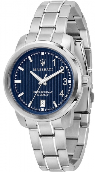 MASERATI ROYALE 38MM 3H BLUE DIAL BR SS R8853137502