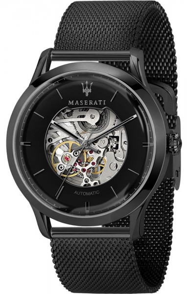 MASERATI RICORDO 42MM AUTO BLACK DIAL MESH BR BLK R8823133002