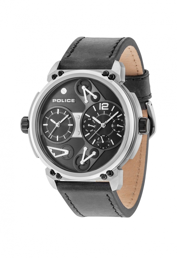 Police STEAMPUNK DUAL TIME BLACK PL.14693JS-02A - Vista frontal