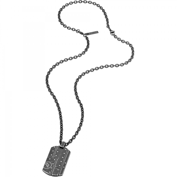 POLICE JEWELS AEROPLANE PEND.IP ANTIQUE BLACK P OBLONG S14AMP01P