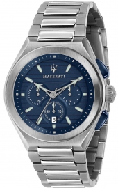 RELOJ MASERATI TRICONIC 43MM CHR BLUE DIAL BR SS R8873639001