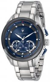 RELOJ MASERATI TRAGUARDO 45MM CHR BLUE DIAL BR SS R8873612014