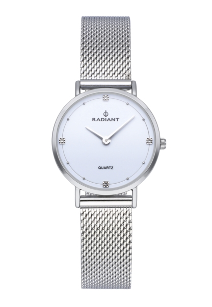 RADIANT ARIEL 30MM WHITE DIAL SILVER SS MESH RA529602