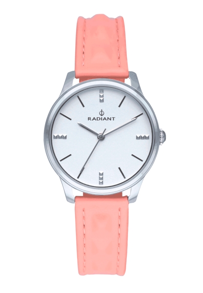 RADIANT LEYA 34MM SILVER DIAL PINK LEATHER STRAP RA520601