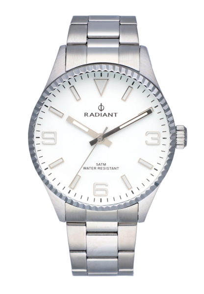RADIANT BAGLEY ALL SS 40MM WHITE DIAL SILVER BAN RA536203