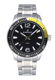 RELOJ RADIANT OVI 44MM BLACK DIAL SILVER SS BAND RA534201
