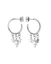 RELOJ ROSEFIELD JEWELRY MULTI STAR CHARM HOOP EARRING SILVER MUSES-J216