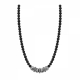 POLICE JEWELS TRANGO NECKLACE SS + BLACK STONES PJ.26481PSE-01