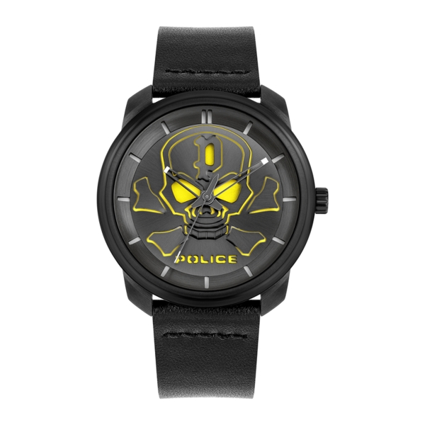 POLICE BLEDER 3H BLACK DIAL BLACK STRAP PL.15714JSB-02