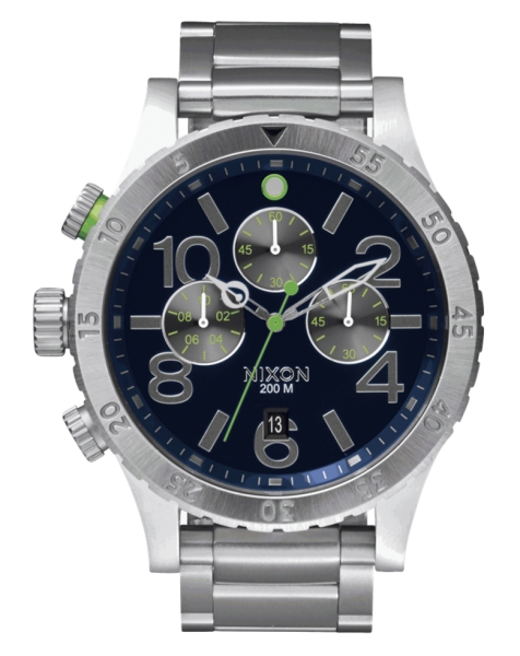 NIXON 48-20 CHRONO MIDNIGHT BLUE / VOLT GREEN A4861981