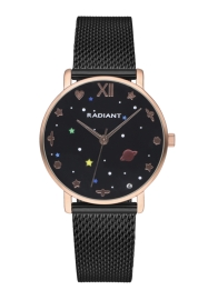 RELOJ RADIANT MILKY WAY 36MM BLACK DIAL IPBLACK MESH RA545204