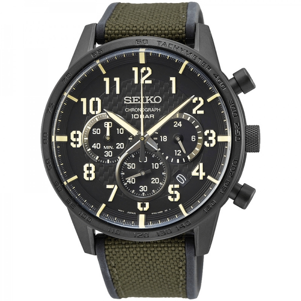 SEIKO NEO SPORTS CUARZO CRONO CORREA KHAKI SSB369P1