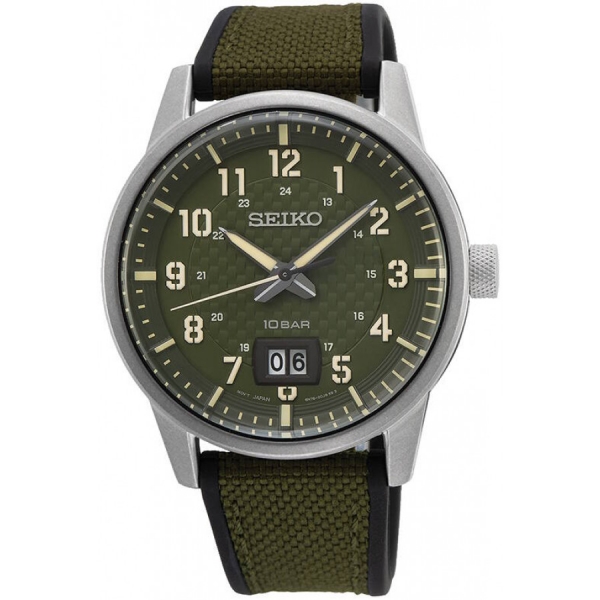 SEIKO NEO SPORTS CUARZO 3 AGUJAS CORREA KHAKI SUR323P1