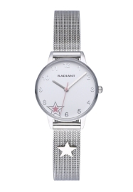 RELOJ RADIANT ICON 28MM WHITE STAR DIAL SS MESH RA555602