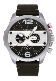 RELOJ RADIANT SPEEDY 50MM BLACK DIAL BLACK LEATHER STR RA550701