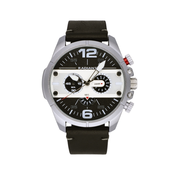 RADIANT SPEEDY 50MM BLACK DIAL BLACK LEATHER STR RA550701